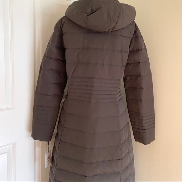 NWT Long Calvin Klein Espresso Down Jacket Size S - Picture 6 of 7